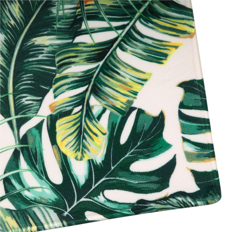 LIVILAN Green Leaf Bath Mat - 16" X 24" Tropical Bathroom Rug - Image 2